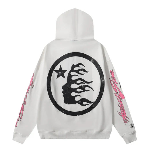 Hellstar Sports Flame Hoodie White