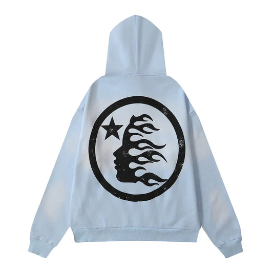 Hellstar Hoodie Light Blue Black