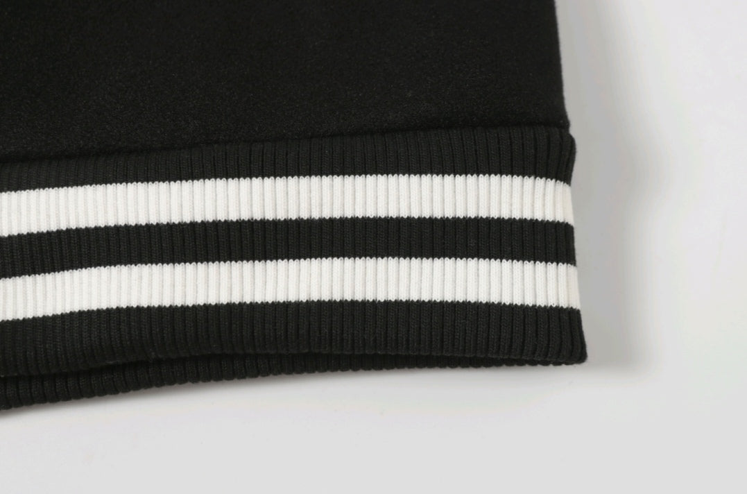 Chrome Hearts Black White Street Style Baseball Coat 0002