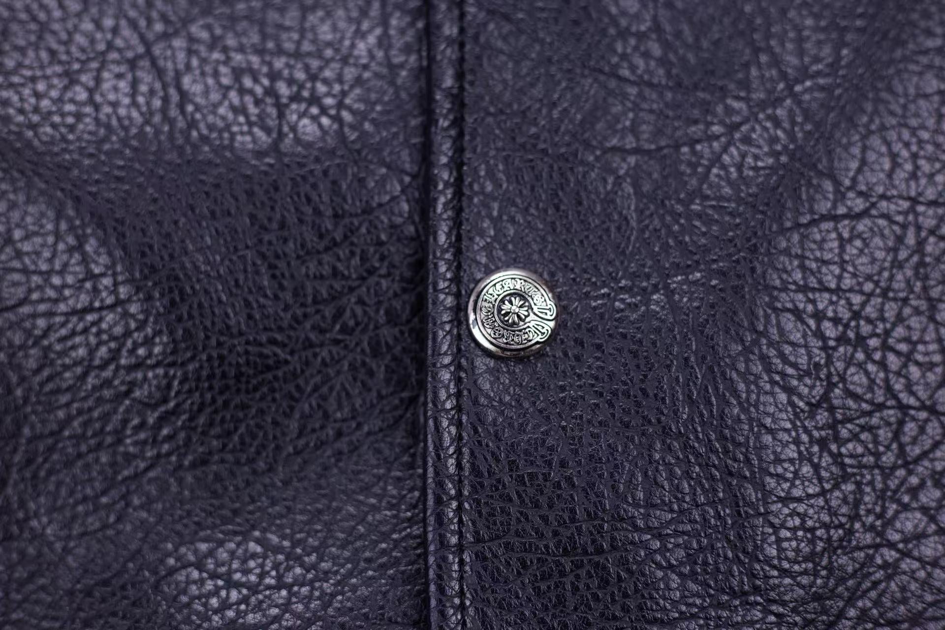 Chrome Hearts Embroidered Sleeve Varsity Jacket - Black Streetwear Coat 5577