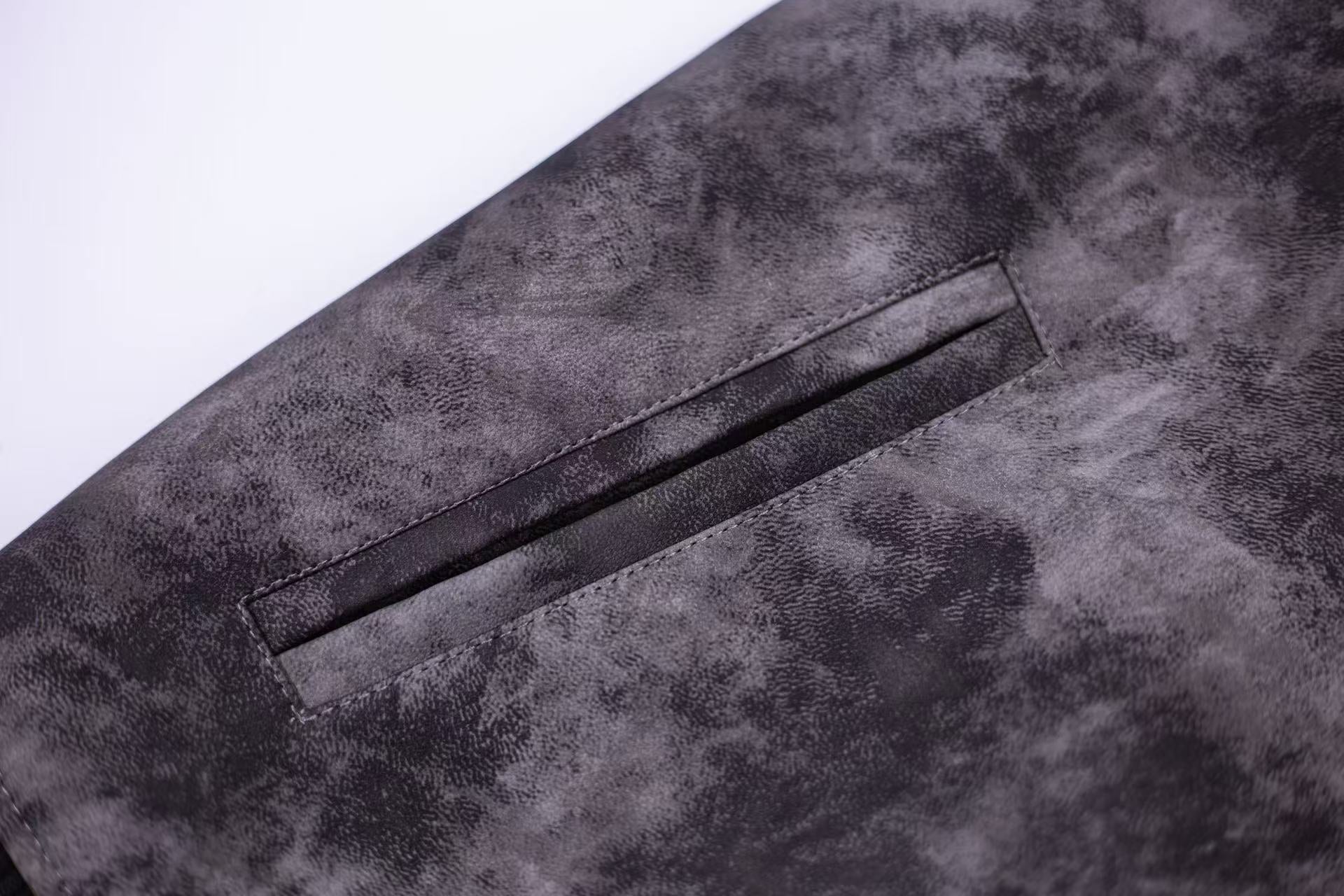 Chrome Hearts Fleur-de-lis Patch Varsity Jacket - Grey Tie-dye Outerwear A5588