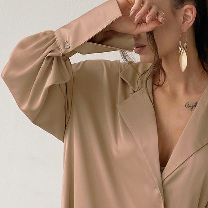 Women's Co-Ords Autumn and Winter Long-Sleeved Shirt Women's Loose Casual
