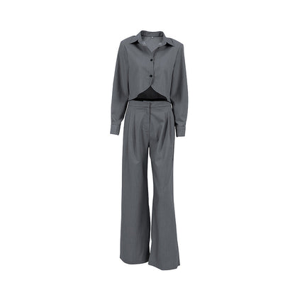 Women's Co-Ords Autumn and Winter Gray, Long Sleeve Shirt