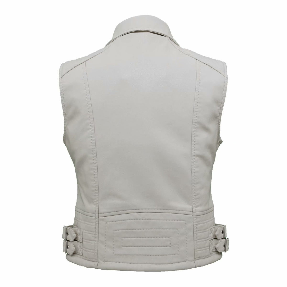 Women's Vest Slim Fit Short PU Leather Motorcycle Vest