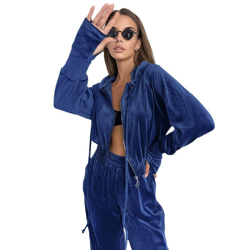 Women's Co-Ords Autumn and Winter High Waist Wide-Leg Pants Two-Piece Set for Women