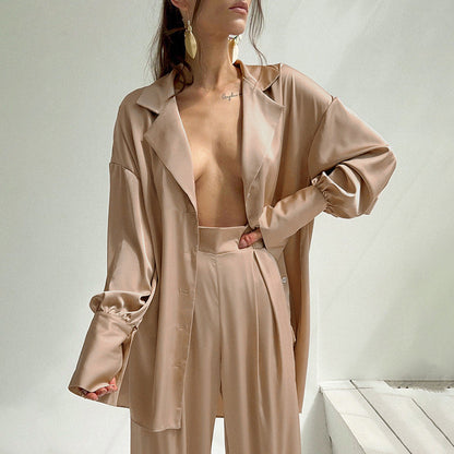 Women's Co-Ords Autumn and Winter Long-Sleeved Shirt Women's Loose Casual